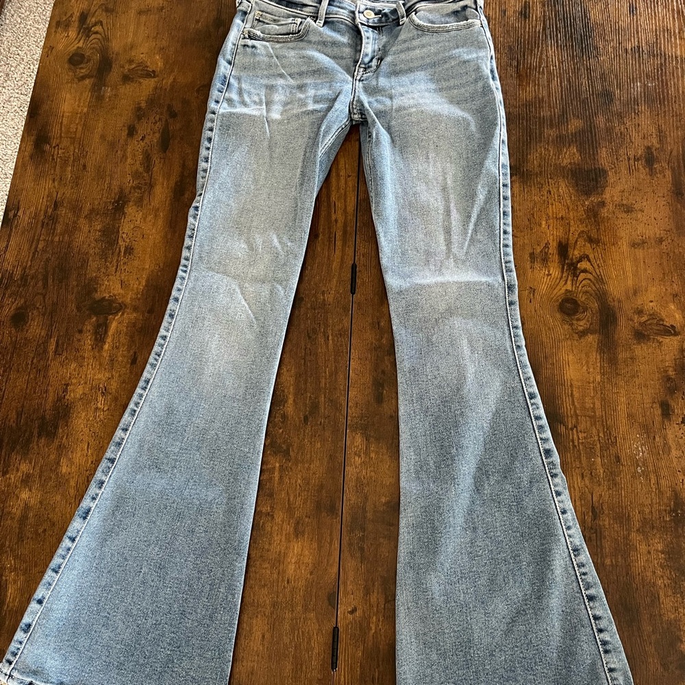 Hollister Blue Flare Wide Leg Jeans